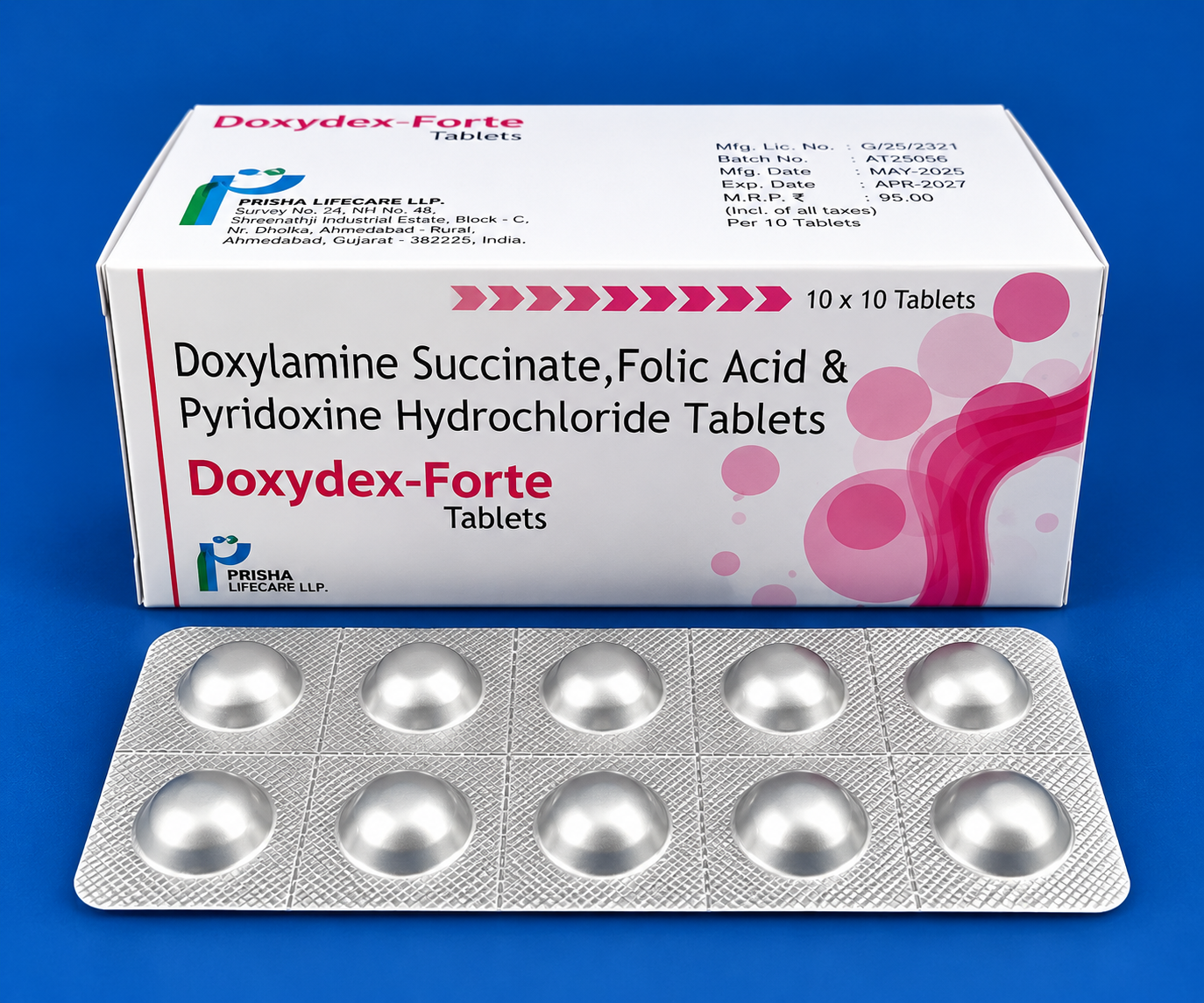 Doxylamine Succinate, Folic Acid & Pyridoxine Hydrochloride Tablets